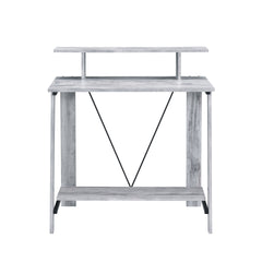 Antique White and Black Writing Desk with Upper Shelf