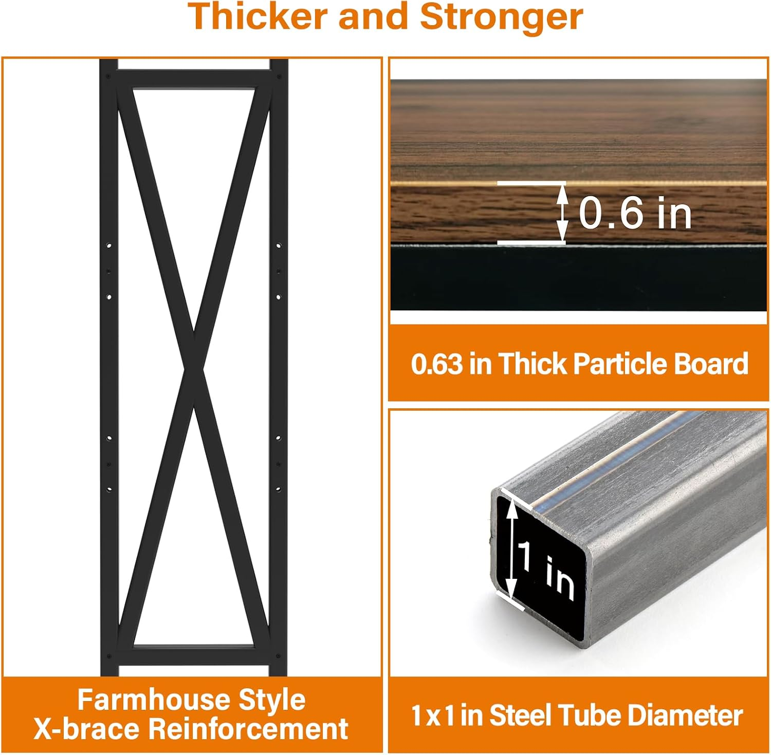 56.30'' Bakers Rack 4-Level Storage Shelves Metal and Wooden Kitchen Shelves, Kitchen Organizers and Storage, for Garage, Pantry, Bathroom, Closet ,33.50'' Length