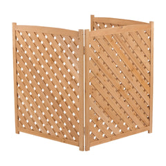3-Panel Outdoor Air Conditioner Fence Screen, Outside Wood Privacy Fence, 32" W x 38" H