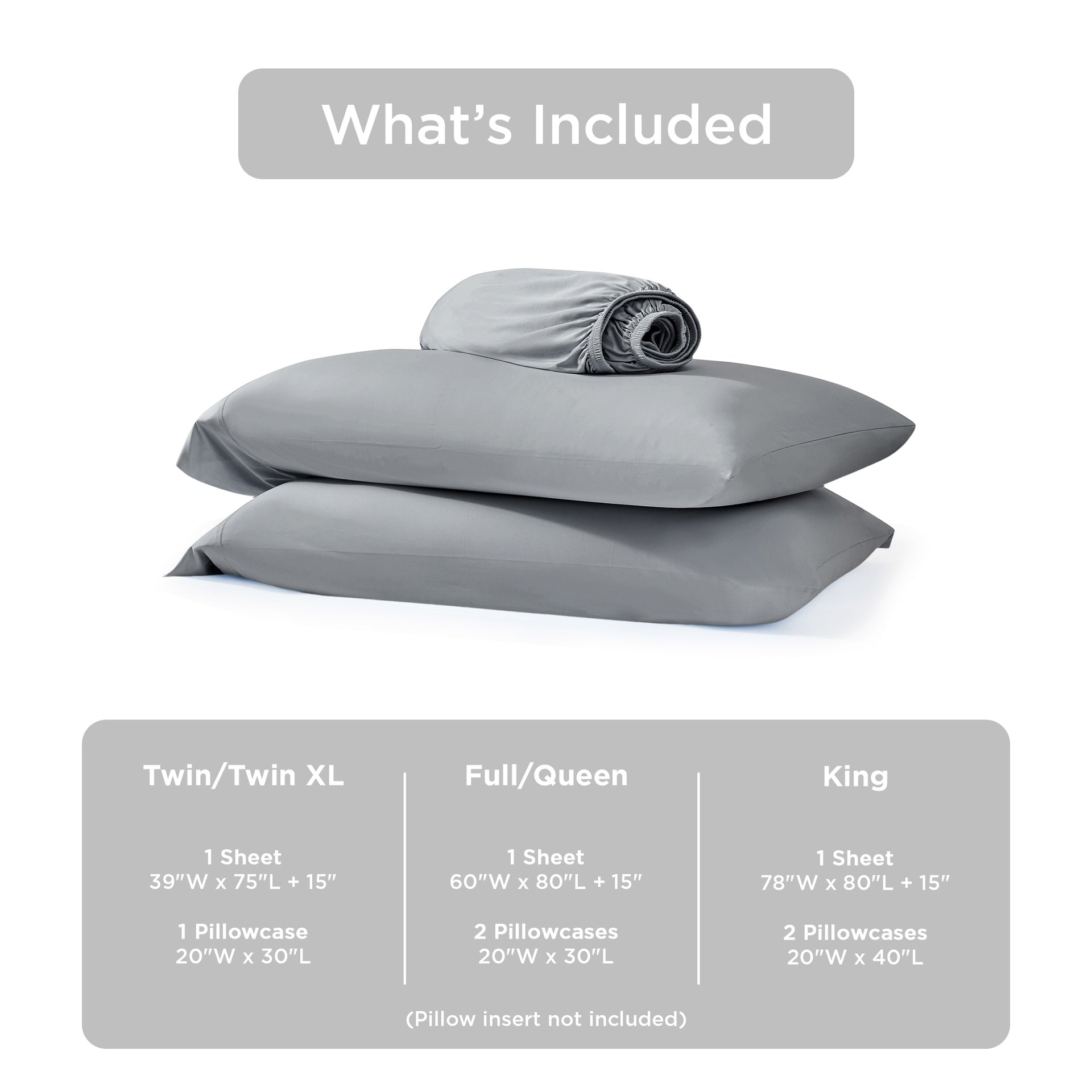 2-Piece Twin Cooling 3pc Sheet Set,Gray