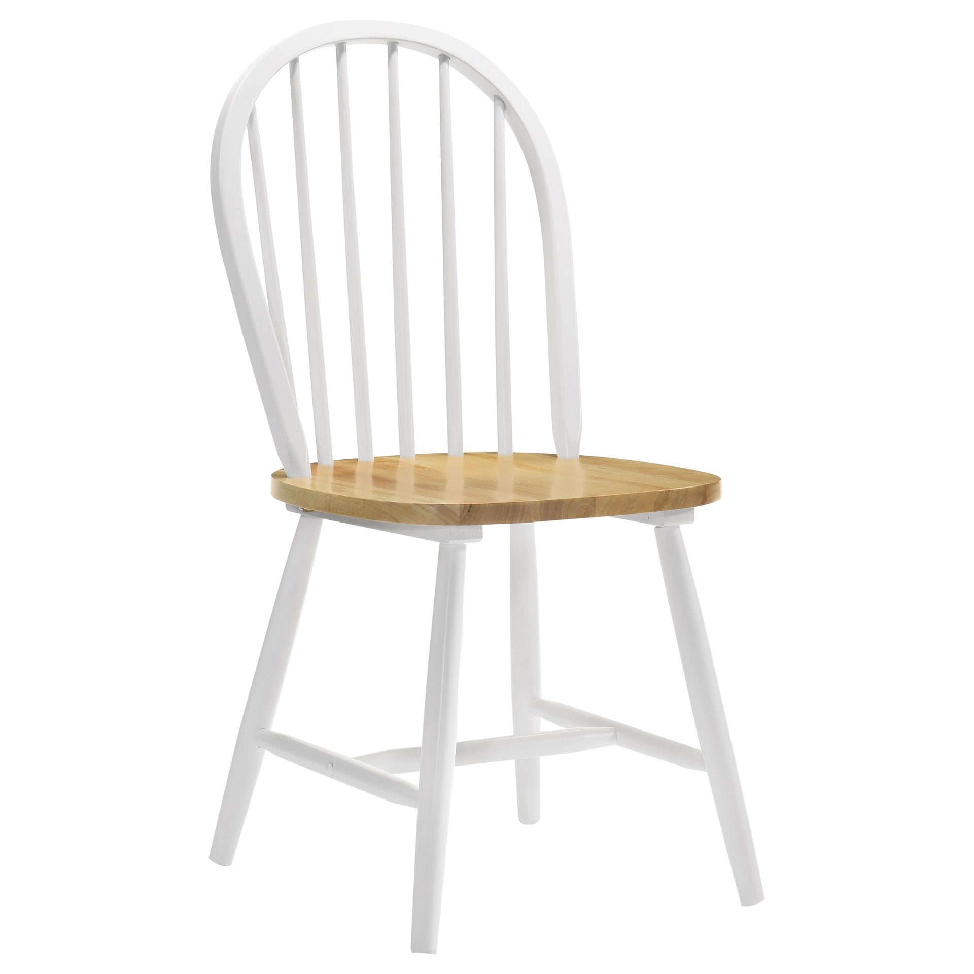 Natural Brown and White Spindle Back Side Chairs (Set of 4)