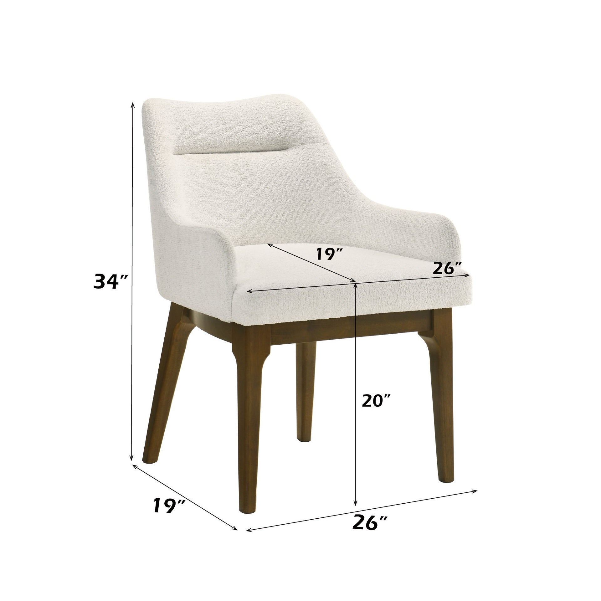 Kasha Chenille & Vintage Oak Side Chair (Set of 2)