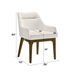 Kasha Chenille & Vintage Oak Side Chair (Set of 2)
