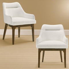 Kasha Chenille & Vintage Oak Side Chair (Set of 2)