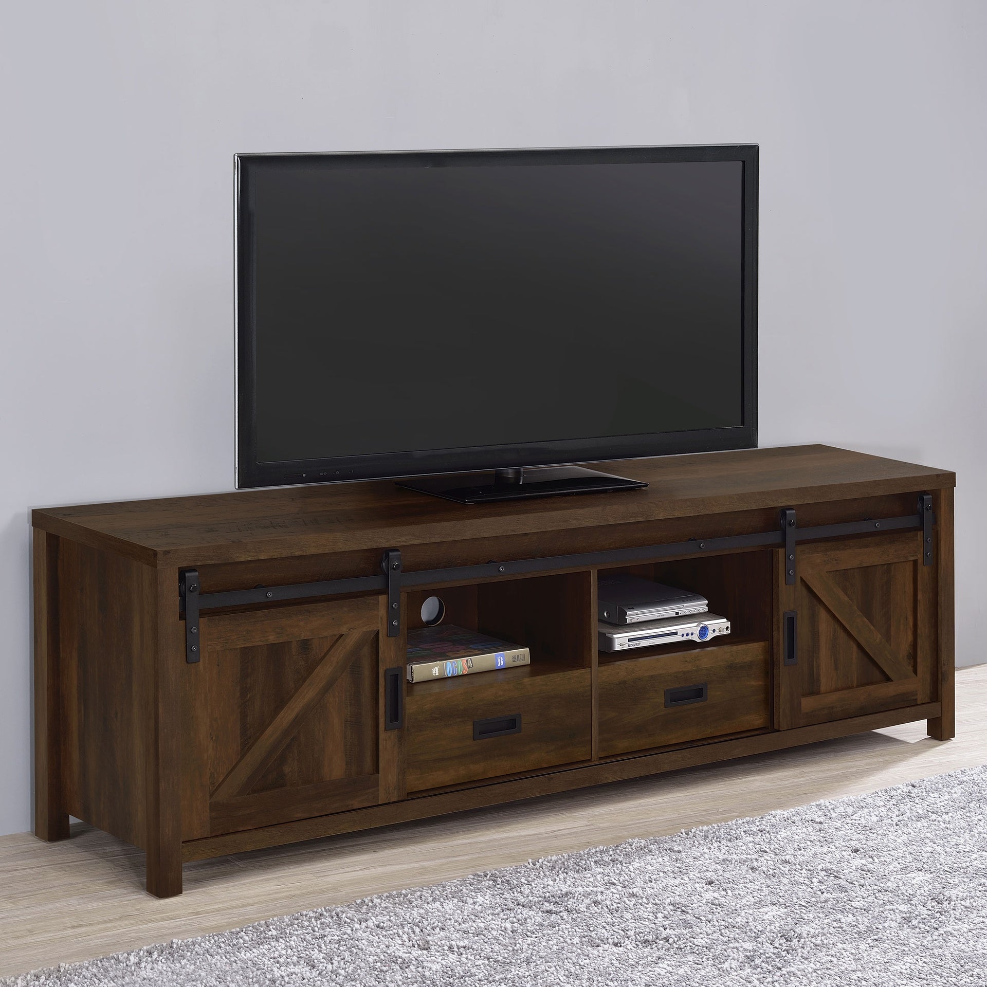 Madra Dark Pine 2-Door Engineered Wood TV Stand