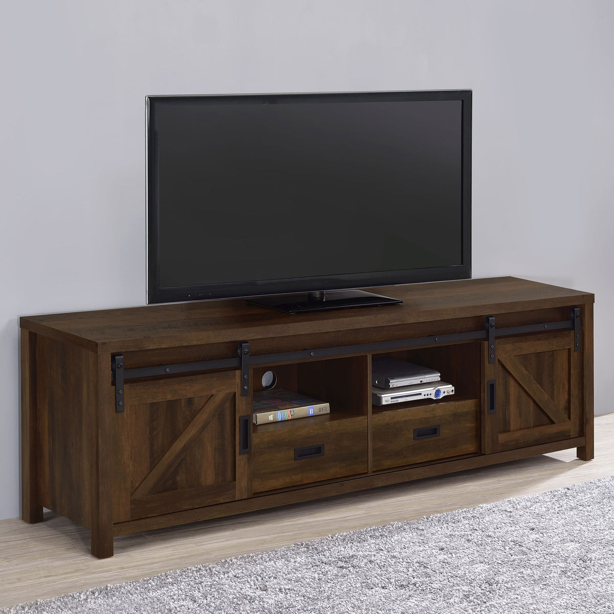 Madra Dark Pine 2-Door Engineered Wood TV Stand