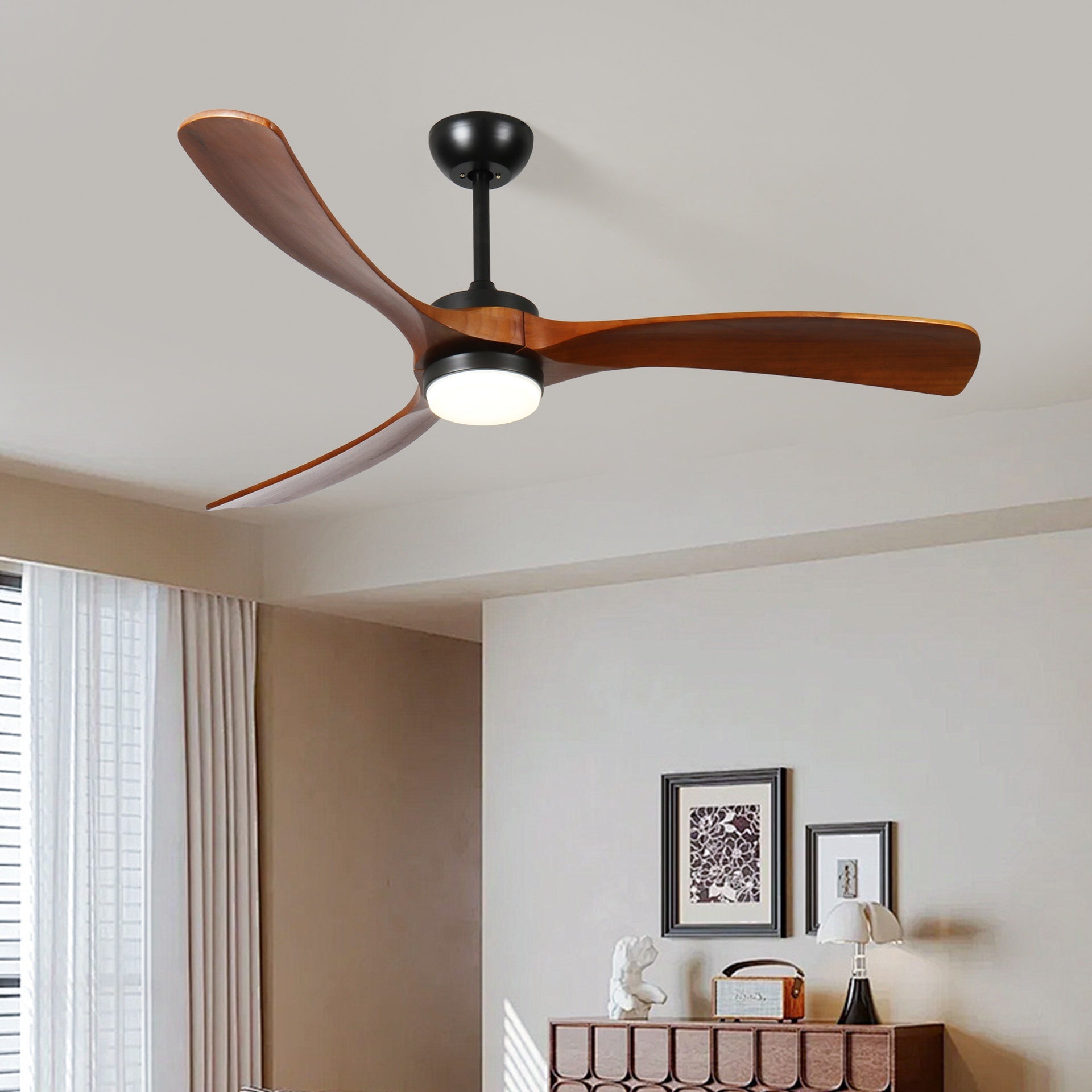52 "3 solid wood leaf ceiling fan lights