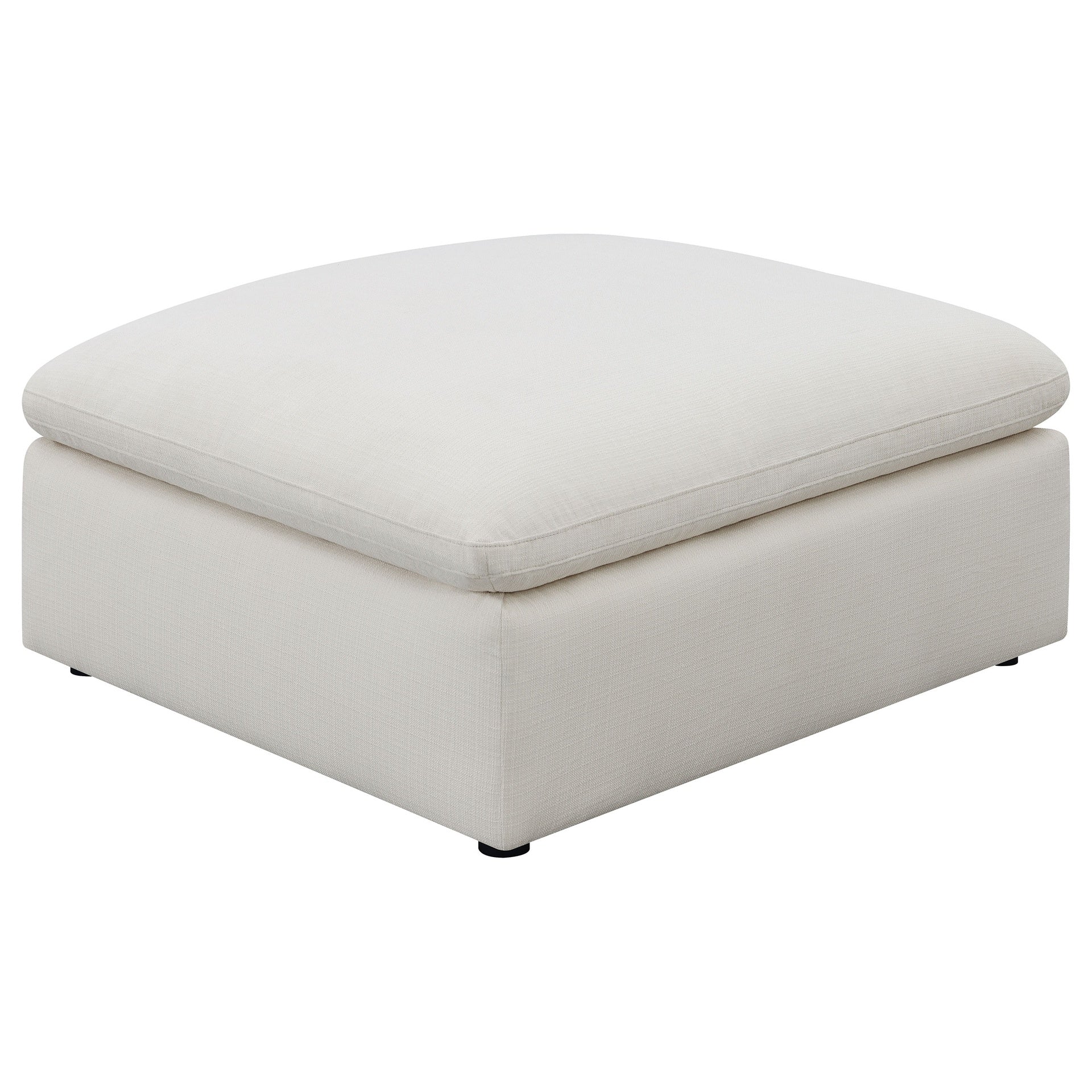 Hobson Ivory Square Upholstered Ottoman