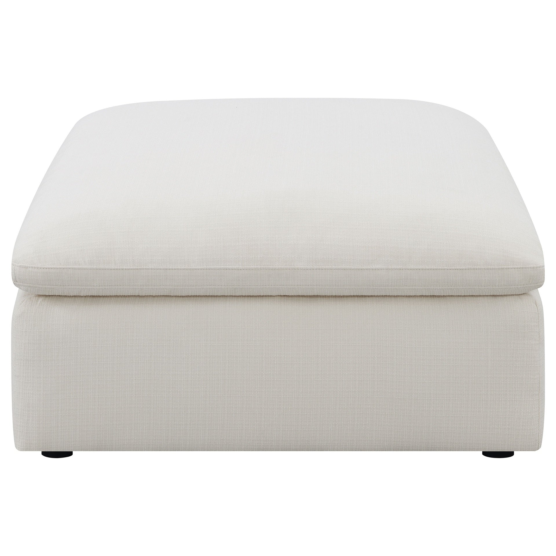 Hobson Ivory Square Upholstered Ottoman