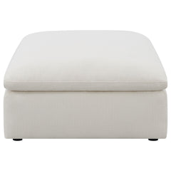 Hobson Ivory Square Upholstered Ottoman
