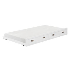 White Finish Trundle with Casters Movement Bedroom Furniture 1pc