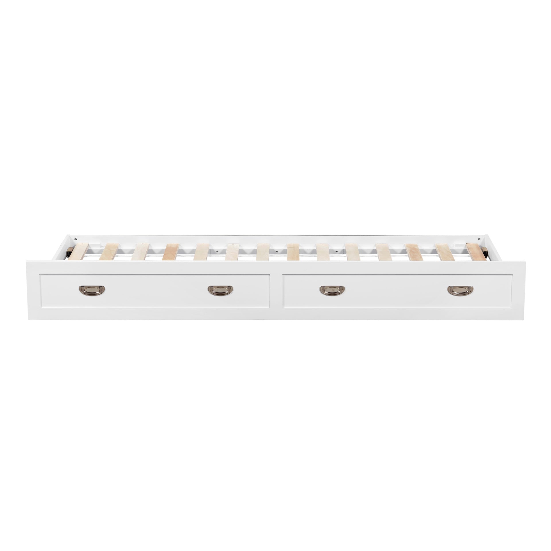 White Finish Trundle with Casters Movement Bedroom Furniture 1pc