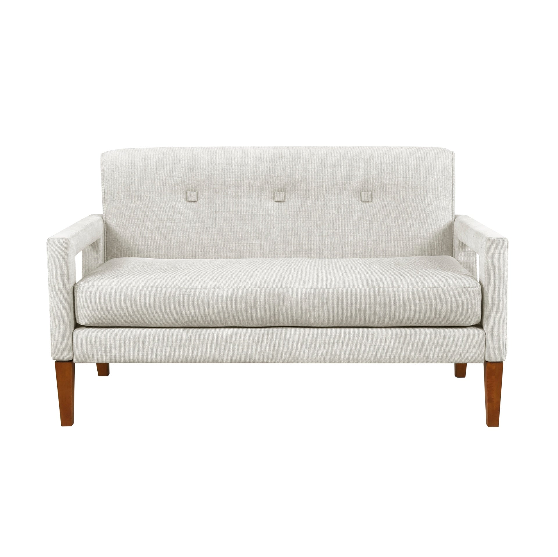 Modern Living Room Furniture Loveseat Beige Chenille Upholstery Pocket Coils Solid Wood Legs Furniture 1pc