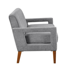 Modern Living Room Furniture Loveseat Gray Chenille Upholstery Pocket Coils Solid Wood Legs Furniture 1pc