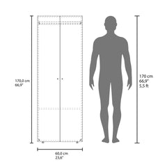 FM FURNITURE Basin  2-Door Tall Wardrobe Cabinet 66.9 inchH,  Bedroom, Wenge