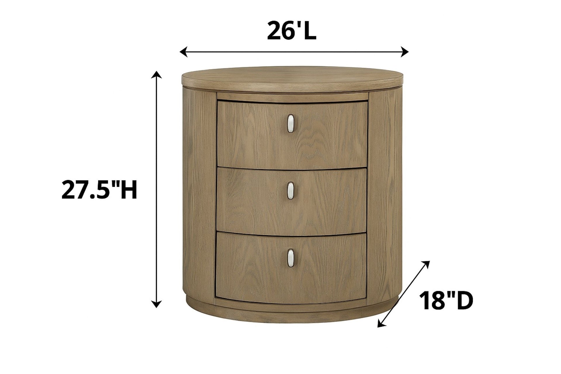 Oval Nightstand - Toffee