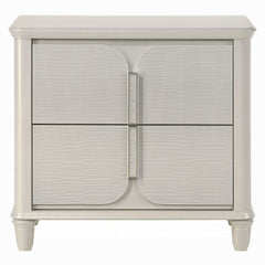 Pearl White Finish Luxury Glam Nightstand of 2-Drawers Wooden Bedroom Furniture 1pc