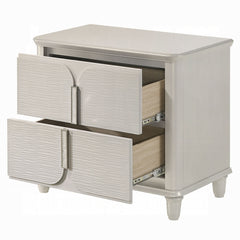 Pearl White Finish Luxury Glam Nightstand of 2-Drawers Wooden Bedroom Furniture 1pc