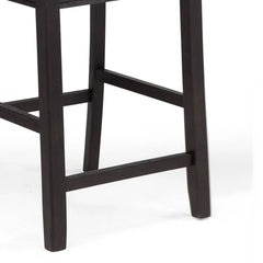 Mipo Counter Height Dining Chair Set of 2, Black Grid Back, White Seats