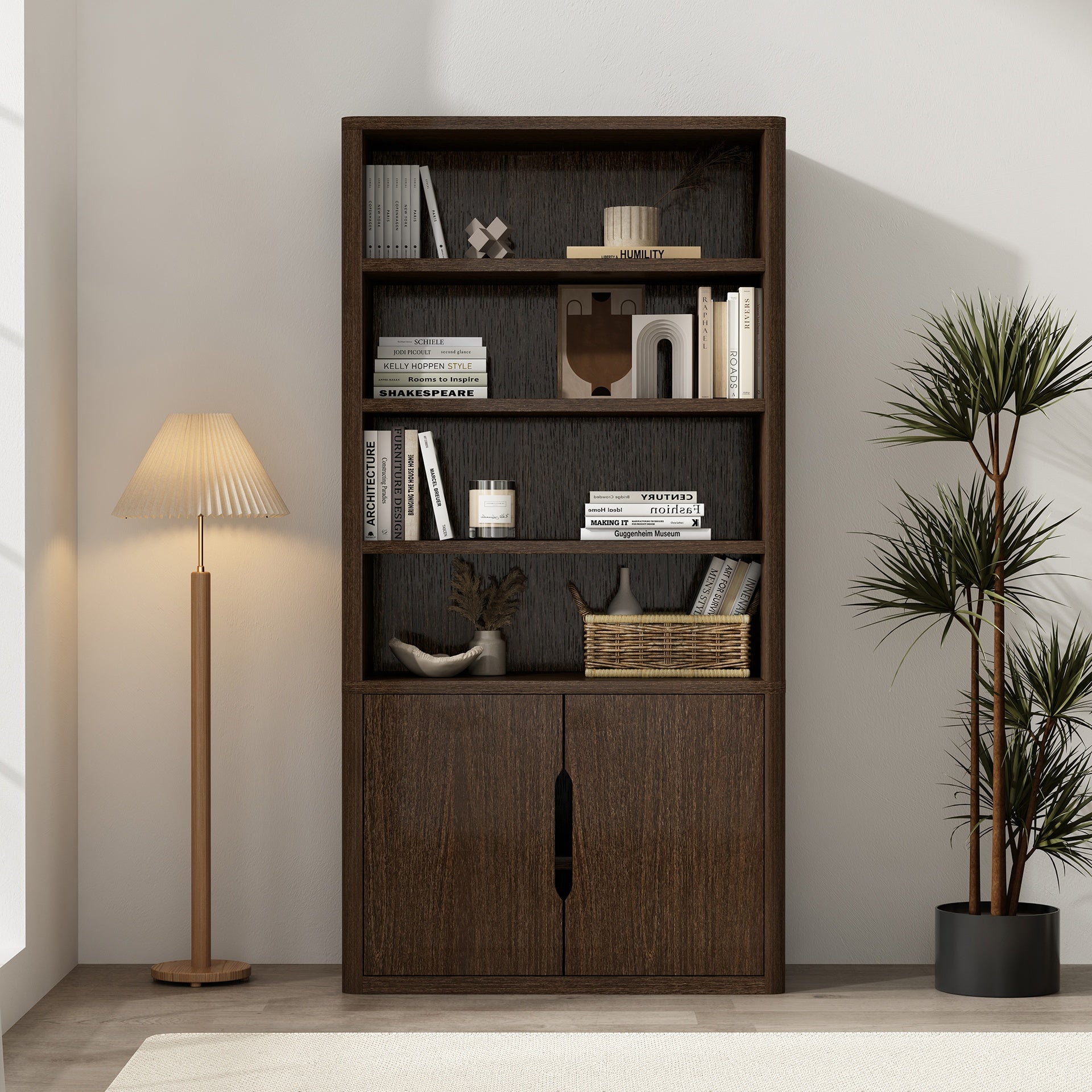 Bookcase Cabinet in Walnut