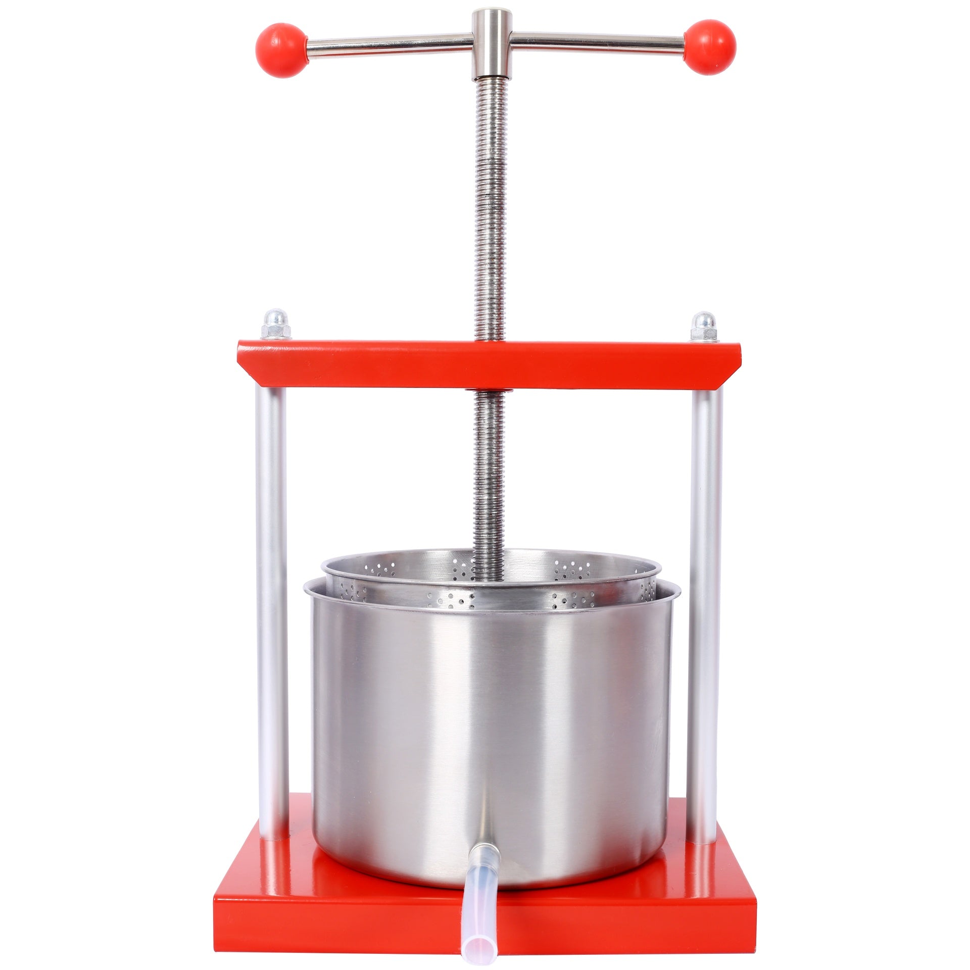 Wine Manual Press - 1.6 Gallon Stainless Steel Barrels Press Machine for Juice, Vegetable,Wine,Olive Oil