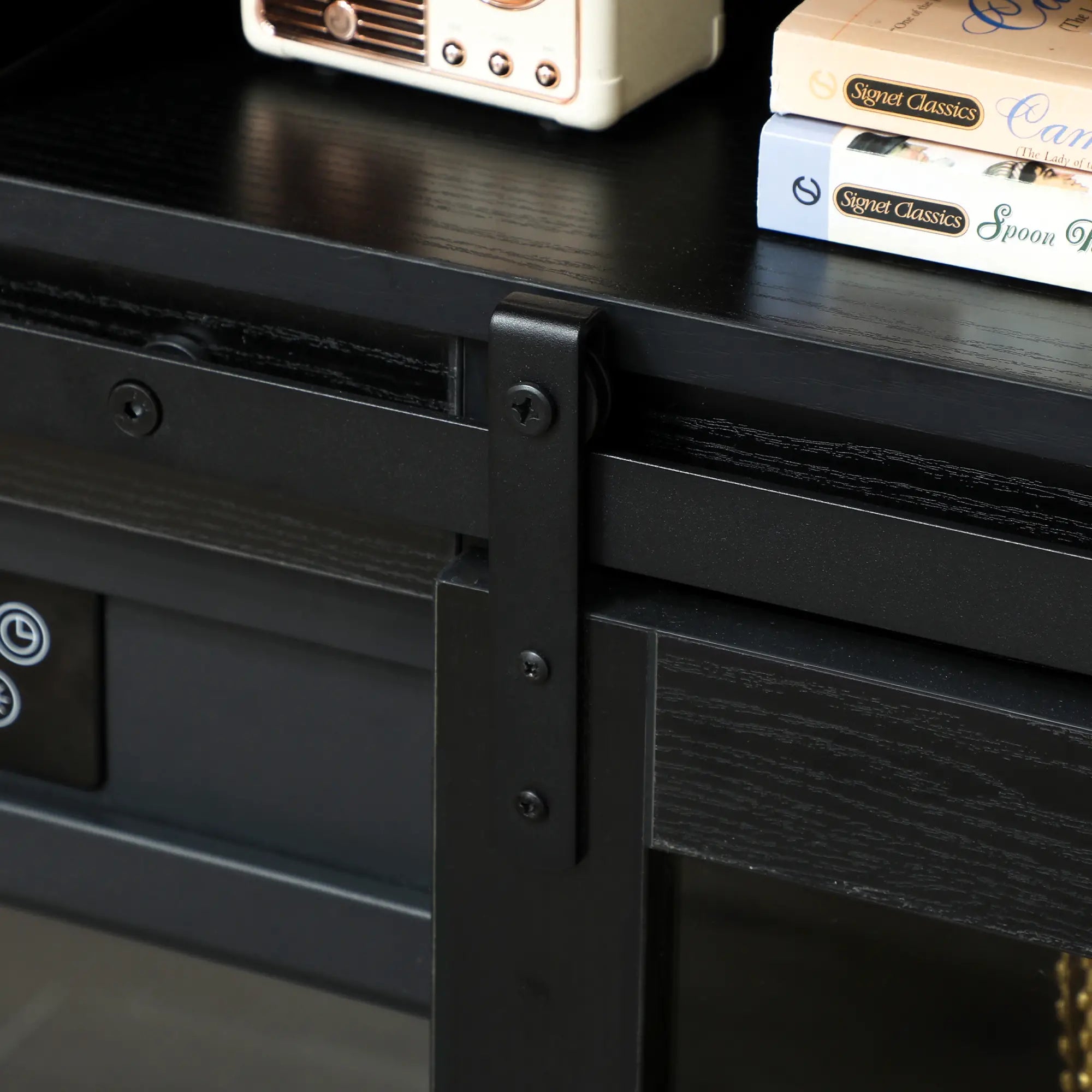 TV Console with Electric Fireplace, Open Storage and Side Cabinets