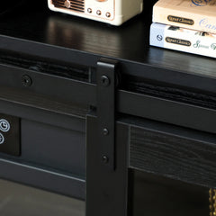TV Console with Electric Fireplace, Open Storage and Side Cabinets