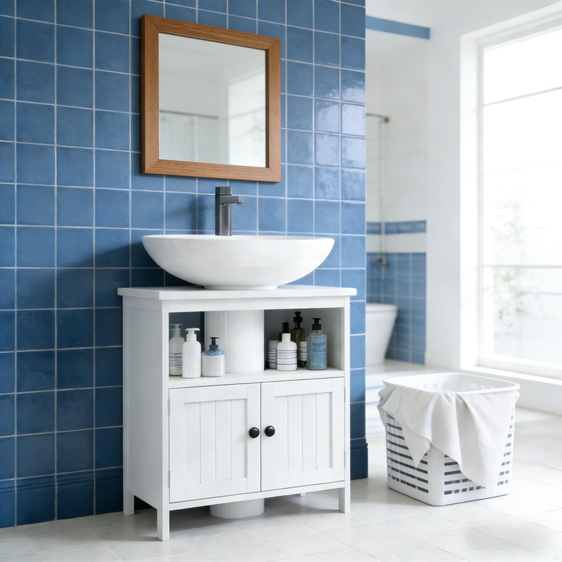 Modern Style Bathroom Under Sink Cabinet,Pedestal Sink Storage Cabinet(not included bathroom sink)