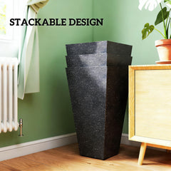 Stackable Taper Planters,Set of 3 Flower Pots,Tall Planters