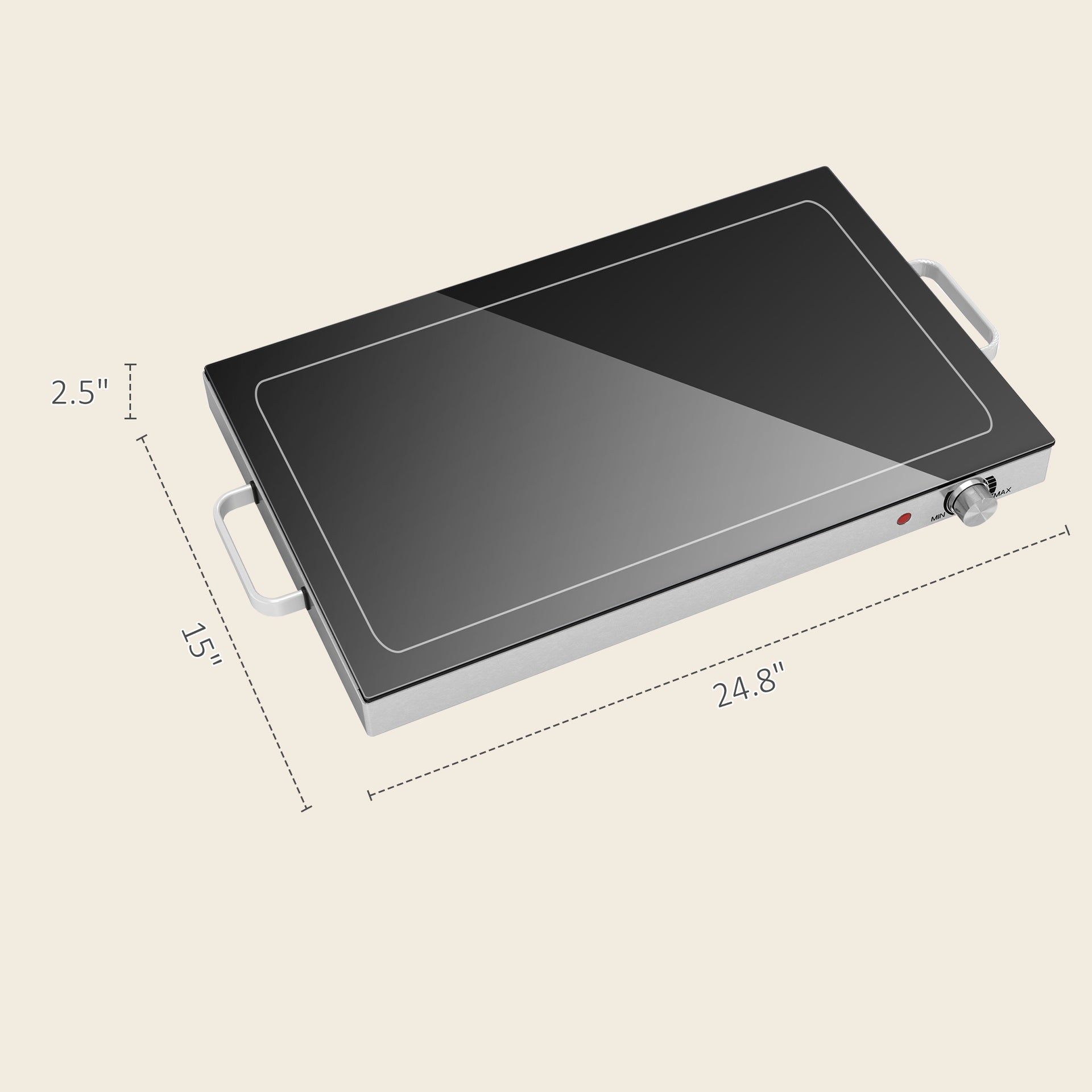 Electric Warming Tray with Cool-Touch Handles,Food Warmer with Adjustable Temperature