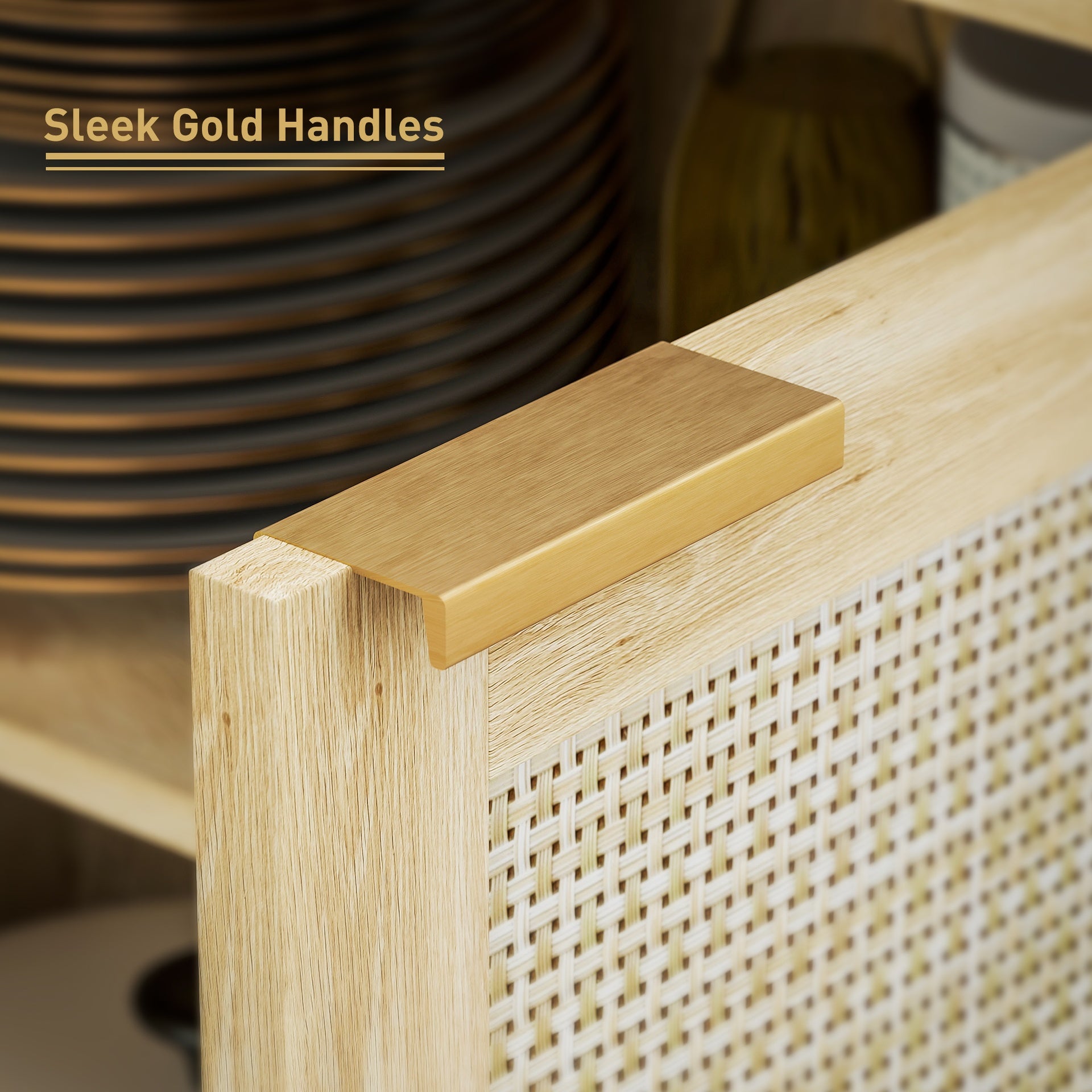 Nordic Style Cabinet,Coffee Bar Cabinet,Buffet Cabinet with Storage,with Adjustable Shelf