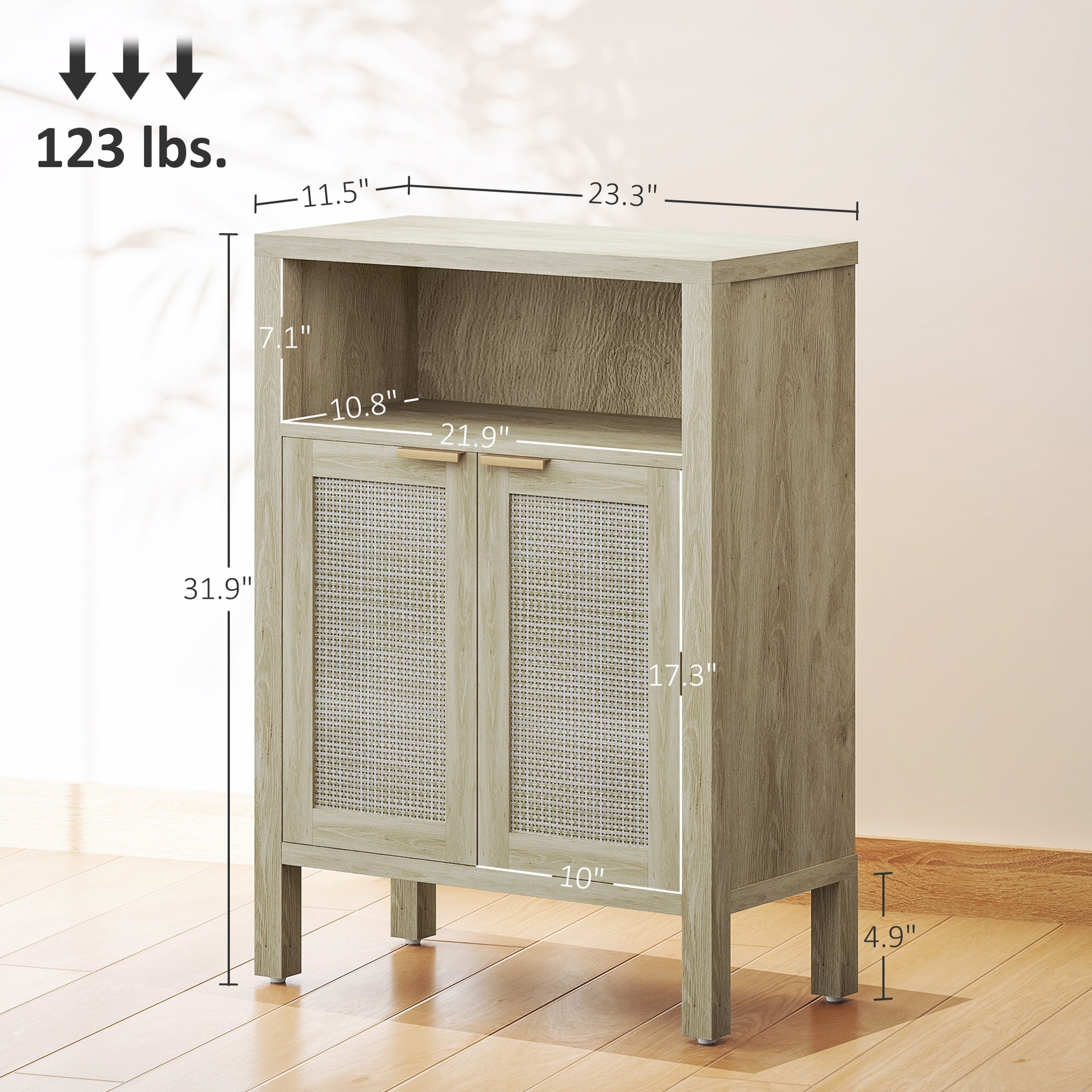 Nordic Style Cabinet,Coffee Bar Cabinet,Buffet Cabinet with Storage,with Adjustable Shelf