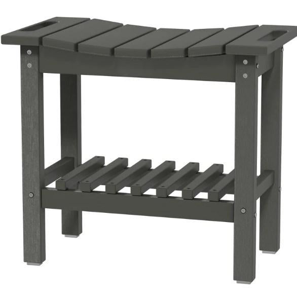 Non-Slip Pads Bench for Indoor Outdoor,Waterproof Shower Stool with Handle, Storage Shelf Bench
