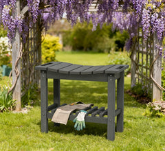 Non-Slip Pads Bench for Indoor Outdoor,Waterproof Shower Stool with Handle, Storage Shelf Bench