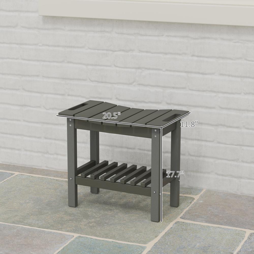 Non-Slip Pads Bench for Indoor Outdoor,Waterproof Shower Stool with Handle, Storage Shelf Bench
