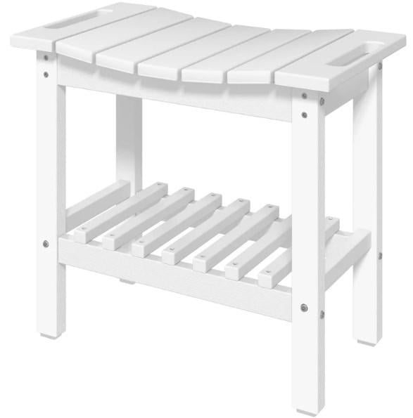 Shower Bench, Waterproof Shower Stool with Handle, Storage Shelf, Non-Slip Pads for Your Home