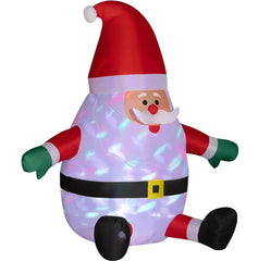 Christmas Outdoor Yard Display, Inflatable Christmas Santa Claus with Rotating Magic Ball Light