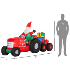 Inflatable Santa on Driving Trailer with Gift Load – Cheerful Outdoor Christmas Yard Decor for Festive Farmhouse Vibes
