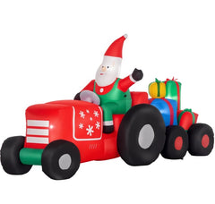 Inflatable Santa on Driving Trailer with Gift Load – Cheerful Outdoor Christmas Yard Decor for Festive Farmhouse Vibes