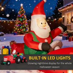 Inflatable Santa on Driving Trailer with Gift Load – Cheerful Outdoor Christmas Yard Decor for Festive Farmhouse Vibes