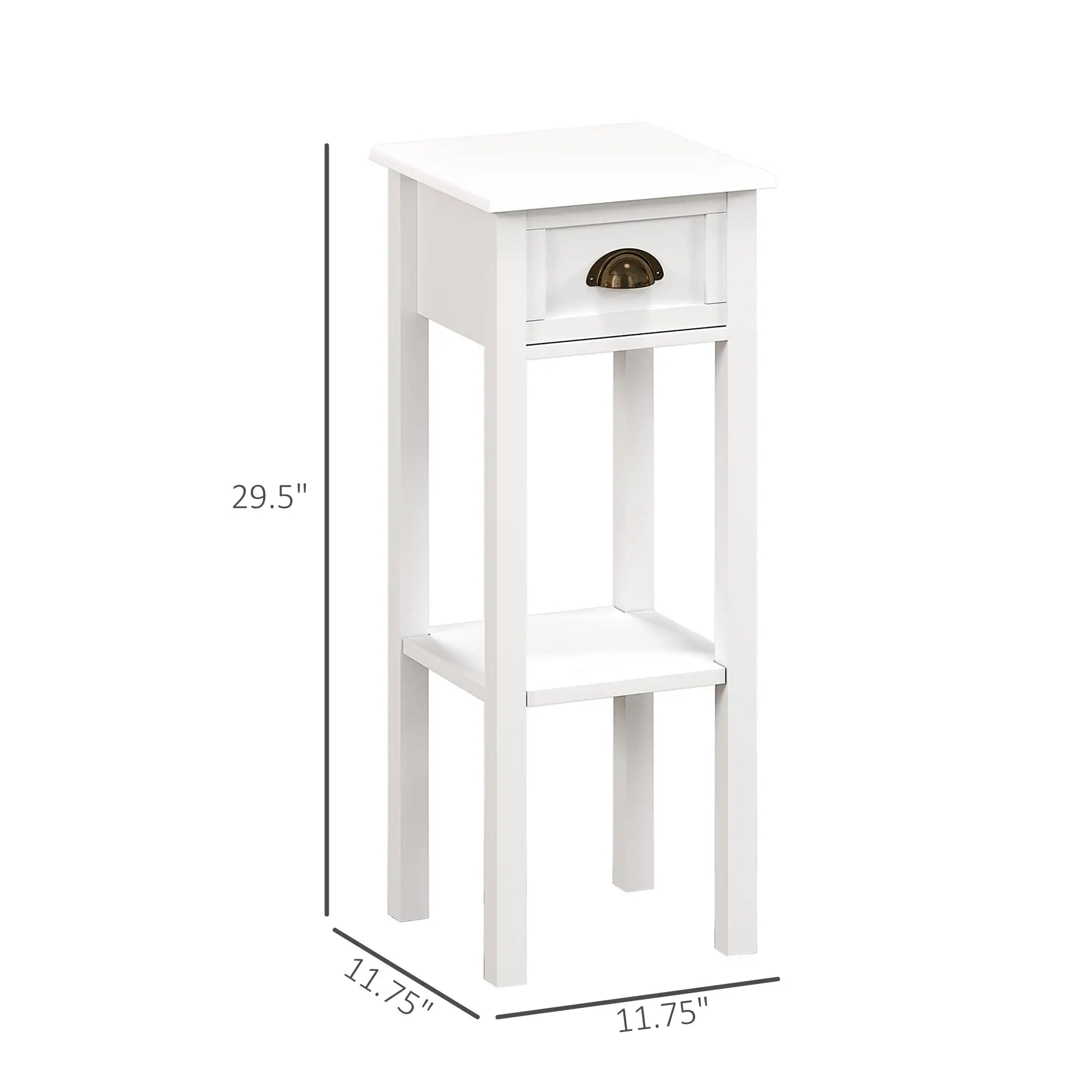 2-Tier Side Tables Set End Tables with Drawer and Shelf