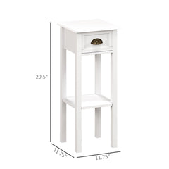 2-Tier Side Tables Set End Tables with Drawer and Shelf
