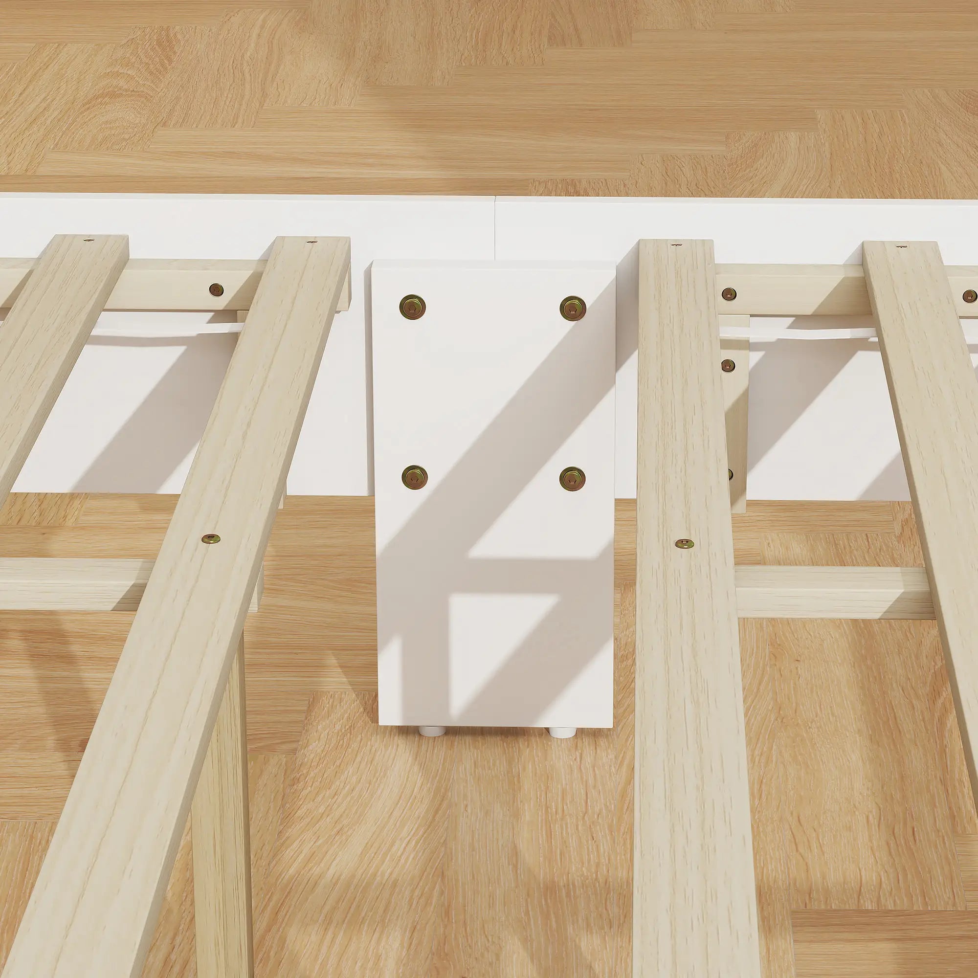 White  Full Bed Frame with Headboard