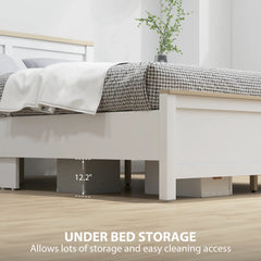 White  Full Bed Frame with Headboard