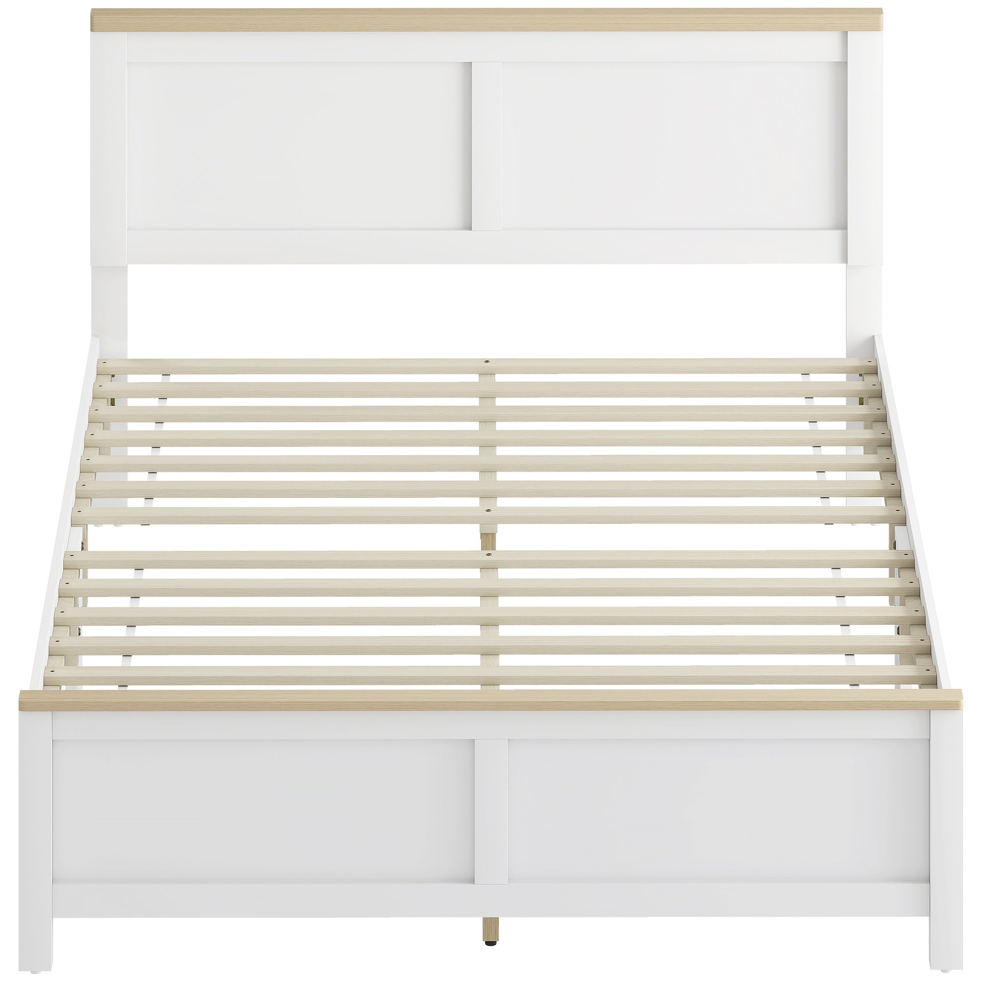 White  Full Bed Frame with Headboard