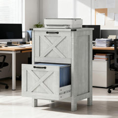 Farmhouse Office Storage Cabinet File Cabinet with 2 Drawers