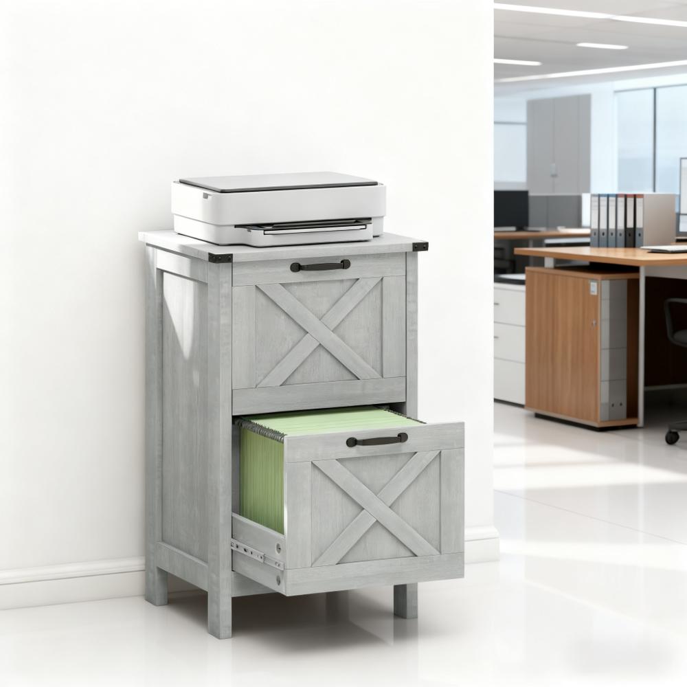 Farmhouse Office Storage Cabinet File Cabinet with 2 Drawers