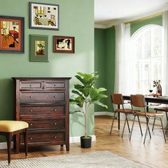 3.58 ft Artificial Fiddle Leaf Fig Tree,  Potted Plant with Flocked Soil for Home Office Decor, Green