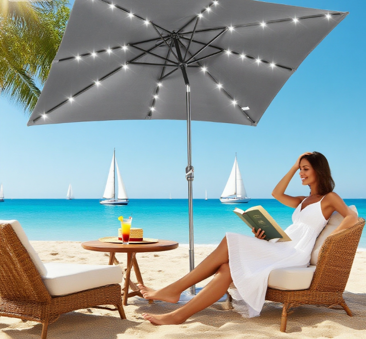 Sun Umbrella Solar Umbrella,Lighted Patio Umbrella