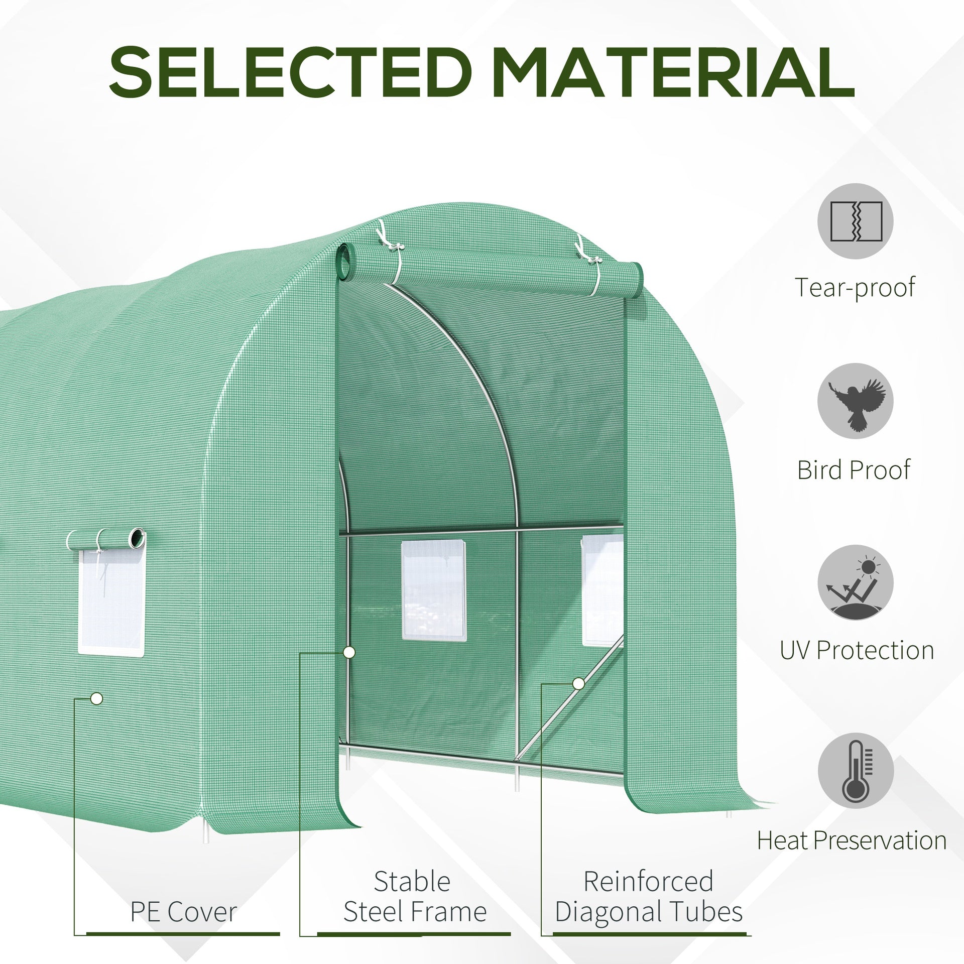 Walk-in Tunnel Hoop Greenhouse, Green House for Outside